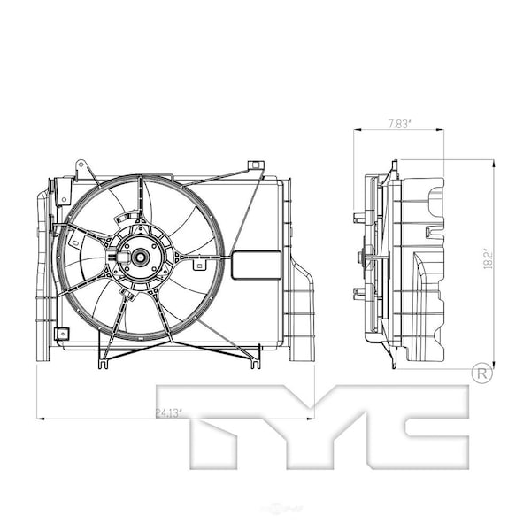 Tyc 624090 Dual Radiator And Condenser Fan Assembly 624090 - main